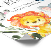 Oerwoud dieren Baby shower decorbeer een blokteken Poster (Hoek)