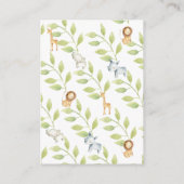 Oerwoud Dieren Baby shower DRUKSTALLATIE Informatiekaartje (Achterkant)