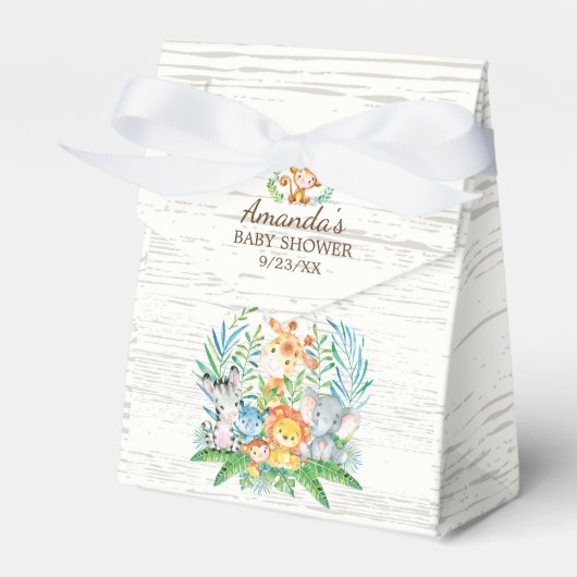 Oerwoud Dieren Baby shower Favor Box Bedankdoosjes (Voorkant Zijde)