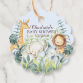 Oerwoud Dieren Baby shower Favor Cadeft Label (Achterkant)