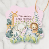 Oerwoud Dieren Baby shower Favor Cadeft Label (Achterkant)
