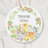 Oerwoud Dieren Baby shower Favor Cadeft Label (Voorkant)