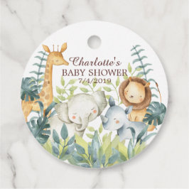 Oerwoud Dieren Baby shower Favor Cadeft Label