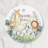 Oerwoud Dieren Baby shower Favor Cadeft Label (Voorkant)