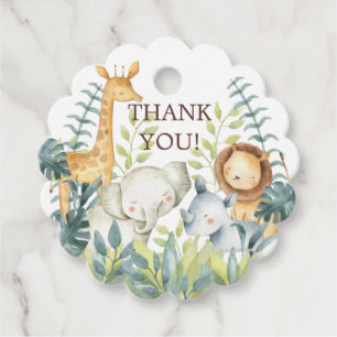 Oerwoud Dieren Baby shower Favor Cadeft Label