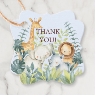Oerwoud Dieren Baby shower Favor Cadeft Label