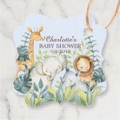 Oerwoud Dieren Baby shower Favor Cadeft Label (Achterkant)