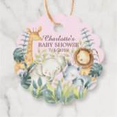 Oerwoud Dieren Baby shower Favor Cadeft Label (Achterkant)