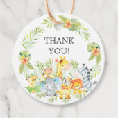 Oerwoud Dieren Baby shower Favor Cadeft Label (Voorkant)