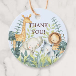 Oerwoud Dieren Baby shower Favor Cadeft Label