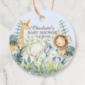 Oerwoud Dieren Baby shower Favor Cadeft Label (Achterkant)