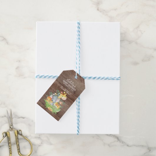 Oerwoud Dieren Baby shower Favor Cadeft Label Cadeaulabel (Met Touw)