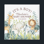 Oerwoud Dieren Baby shower Favor Magnet<br><div class="desc">Leuk oerwouden dierenmagneet voor een Neutraal baby shower. Wijzig de achtergrond door te klikken op aanpassen & gebruik onze kleurkiezer!. Overeenkomende objecten beschikbaar in onze winkel.</div>