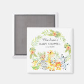 Oerwoud Dieren Baby shower Favor Magnet (Voorkant / Achterkant)