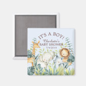 Oerwoud Dieren Baby shower Favor Magnet (Voorkant / Achterkant)