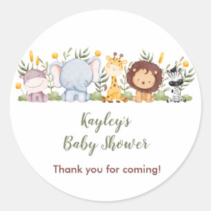 Oerwoud Dieren Baby shower Favor Stickers