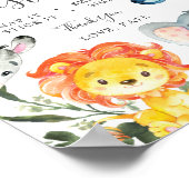 Oerwoud Dieren Baby shower Foto Guestbook Sign. Poster (Hoek)