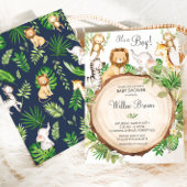 Oerwoud Dieren Baby shower Greenery Safari Boy Kaart