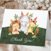 Oerwoud Dieren Baby shower Hartelijk dank Bedankkaart