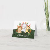 Oerwoud Dieren Baby shower Hartelijk dank Bedankkaart (Voorkant)