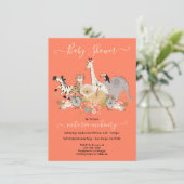 Oerwoud Dieren Baby shower Kaart (Staand voorkant)
