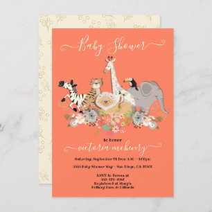 Oerwoud Dieren Baby shower Kaart