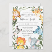 Oerwoud Dieren Baby shower Kaart (Voorkant)