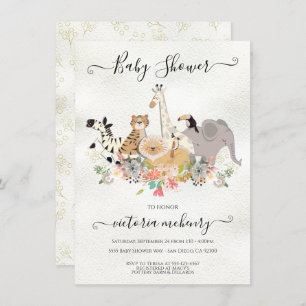 Oerwoud Dieren Baby shower Kaart