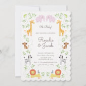 Oerwoud Dieren Baby shower Kaart (Voorkant)