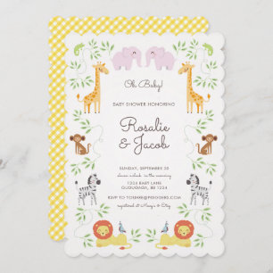 Oerwoud Dieren Baby shower Kaart