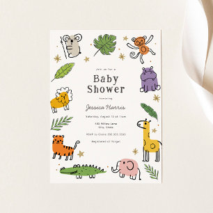Oerwoud Dieren Baby shower Kaart