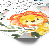 Oerwoud Dieren Baby shower Kleinere Gedachtechten Poster (Hoek)