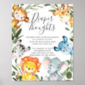 Oerwoud Dieren Baby shower Kleinere Gedachtechten Poster (Voorkant)