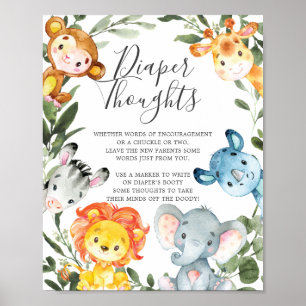 Oerwoud Dieren Baby shower Kleinere Gedachtechten Poster