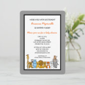 Oerwoud Dieren Baby shower nodigt neutraal geslach Kaart (Staand voorkant)