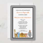 Oerwoud Dieren Baby shower nodigt neutraal geslach Kaart (Voorkant)