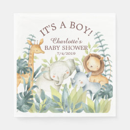 Oerwoud Dieren Baby shower Papier servetten