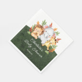 Oerwoud Dieren Baby shower Papier servetten (Hoek)