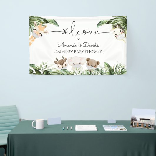Oerwoud Dieren Baby shower rijden door Welkom Spandoek (Beurs)