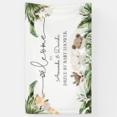 Oerwoud Dieren Baby shower rijden door Welkom Spandoek (Verticaal)
