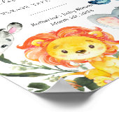 Oerwoud Dieren Baby shower Sanitizing Station Sign Poster (Hoek)