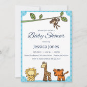 Oerwoud Dieren Baby shower Uitnodigen Kaart (Voorkant)