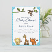 Oerwoud Dieren Baby shower Uitnodigen Kaart (Staand voorkant)