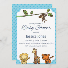 Oerwoud Dieren Baby shower Uitnodigen Kaart