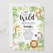 Oerwoud Dieren Baby shower Uitnodiging Safari Baby (Voorkant)