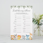 Oerwoud Dieren Baby shower Voltooi de zin van mama (Staand voorkant)