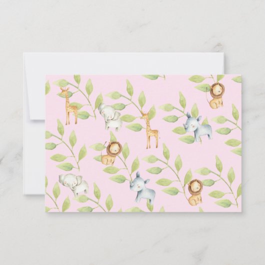 Oerwoud Dieren Baby shower Wisdom-kaart Kaart (Achterkant)