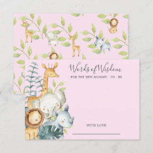 Oerwoud Dieren Baby shower Wisdom-kaart Kaart