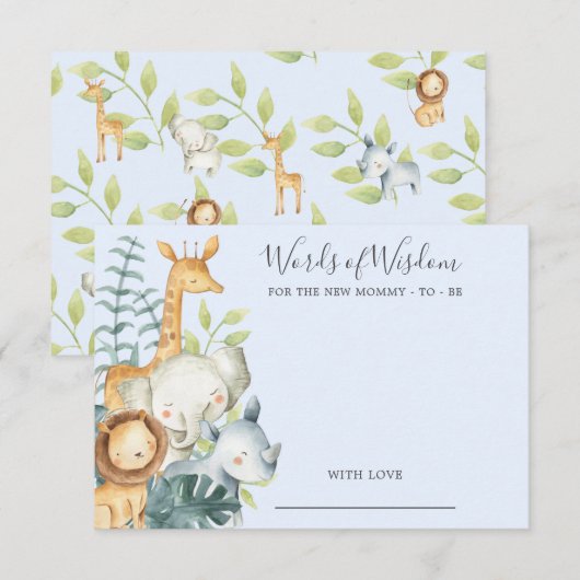 Oerwoud Dieren Baby shower Wisdom-kaart Kaart (Voorkant / Achterkant)