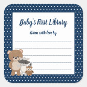 Oerwoud Dieren baby's eerste bibliotheek Vierkante Sticker (Voorkant)